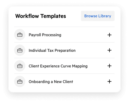 A list of workflow templates.