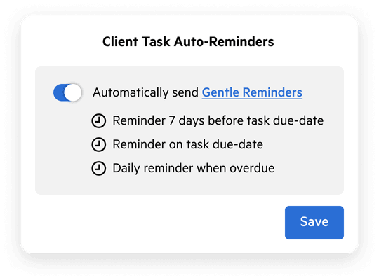Image of a detailed UI setting automatic reminders for a task.