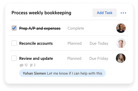 A task checklist in Karbon.