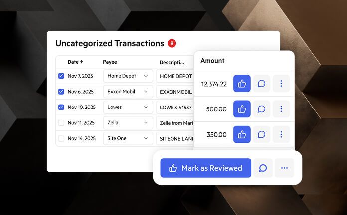 A list of transactions to be reviewed.