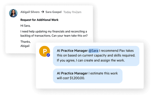 An in-app agent recommendation based on an email communication.