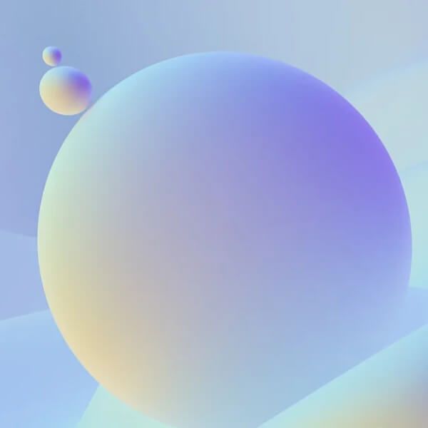 Abstract shapes on a blue and violet background.